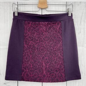 American Eagle Purple Pink Floral Jacquard Mini Skirt Pencil Skirt Womens Size 6